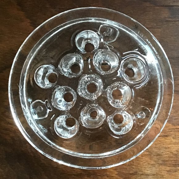 Vintage Floral Frog Clear Glass Flower Arranging - Picture 1 of 5